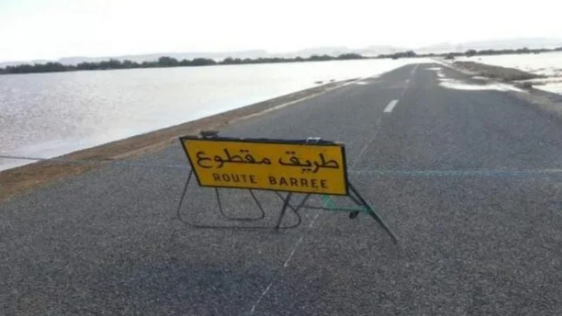 نابل: غلق الطريق رقم 612 عند وادي المغازل مُؤقّتا