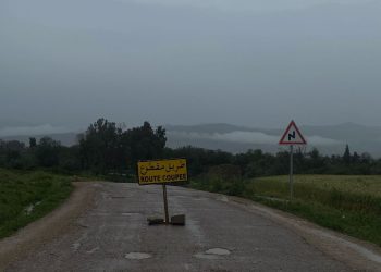 بنزرت: ارتفاع منسوب وادي سجنان وغلق الطريق المعبدة وغير المرقمة بين منطقتي سقمان والبلاكات