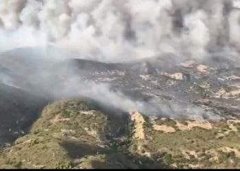 تدخل جيش الطيران لإخماد حريق جبل الشحمة بولاية زغوان